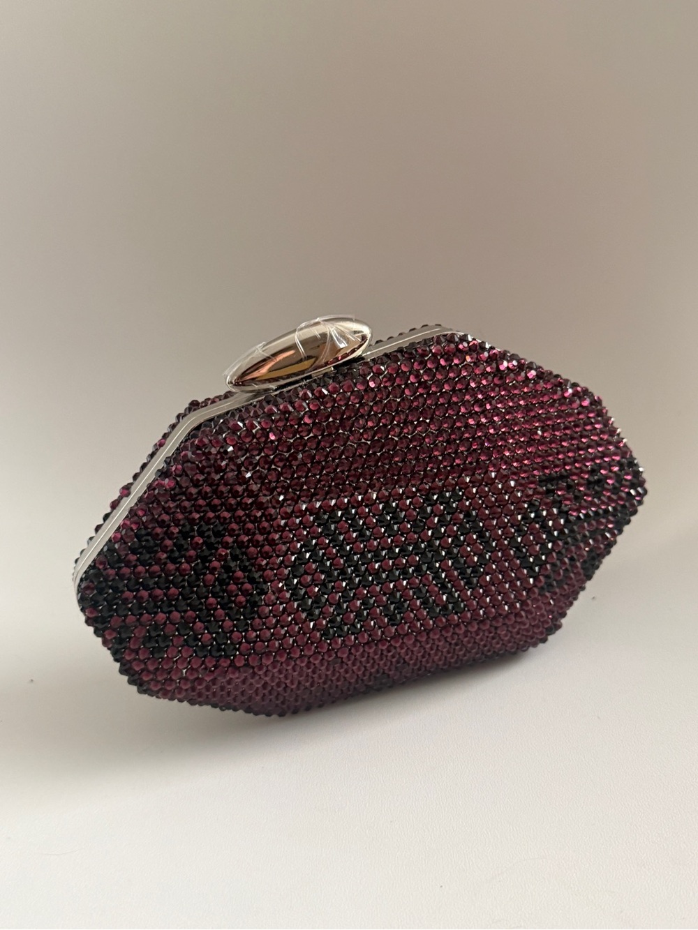 Crystal Embellished Purple Evening Clutch